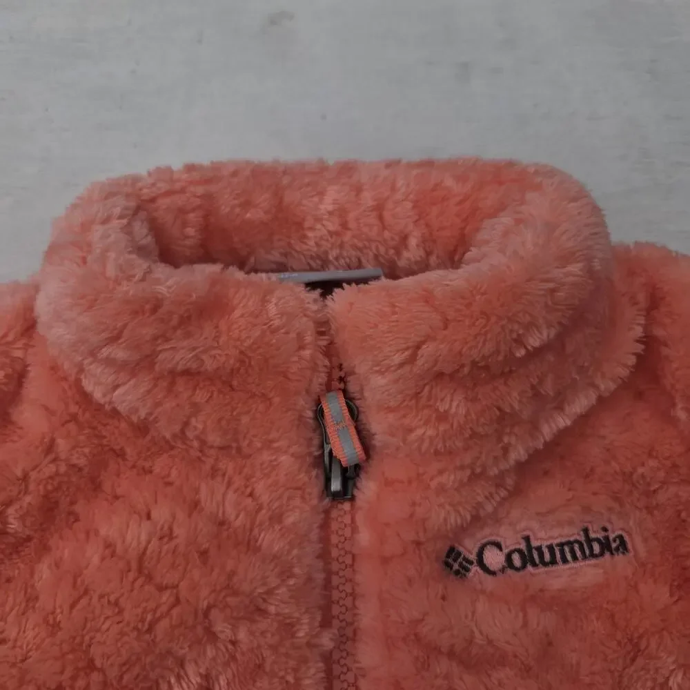 Columbia Baby Pink Fleece Jacket Girl’s Size 6-12M Full Zip Soft